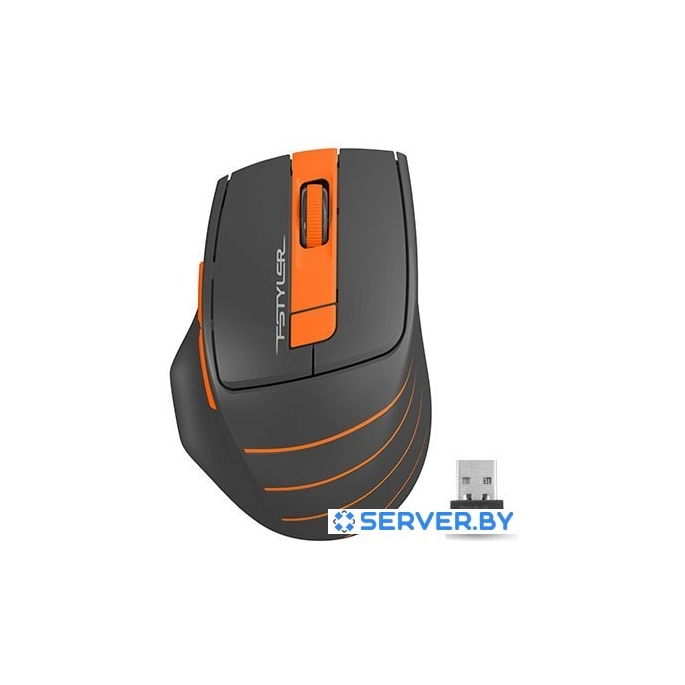 Мышь A4Tech Fstyler FG30S (серый/оранжевый). Фото 2