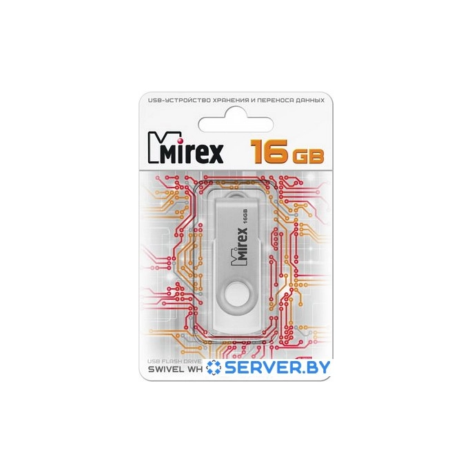 USB Flash Mirex SWIVEL WHITE 16GB (13600-FMUSWT16). Фото2