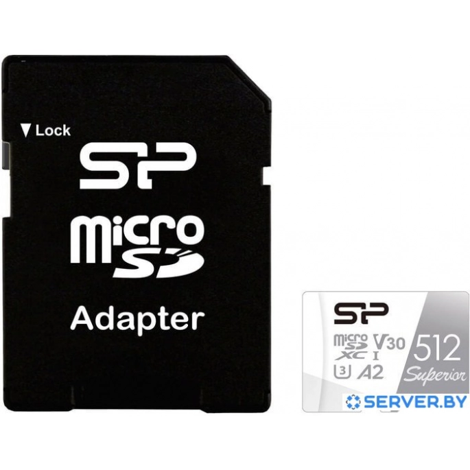 Карта памяти Silicon-Power Superior microSDXC SP512GBSTXDA2V20SP 512GB (с адаптером). Фото 1