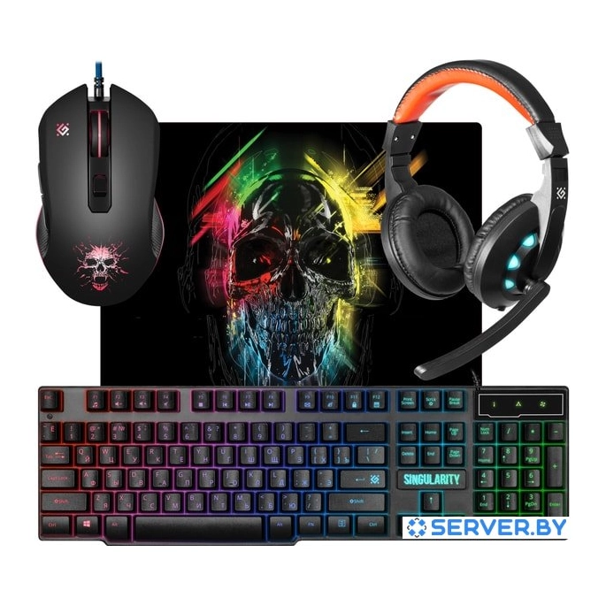 Клавиатура + мышь с ковриком + наушники Defender Singularity MKP-118. Фото1