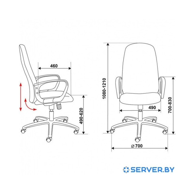 Кресло Бюрократ CH-808AXSN/Or-16. Фото 5