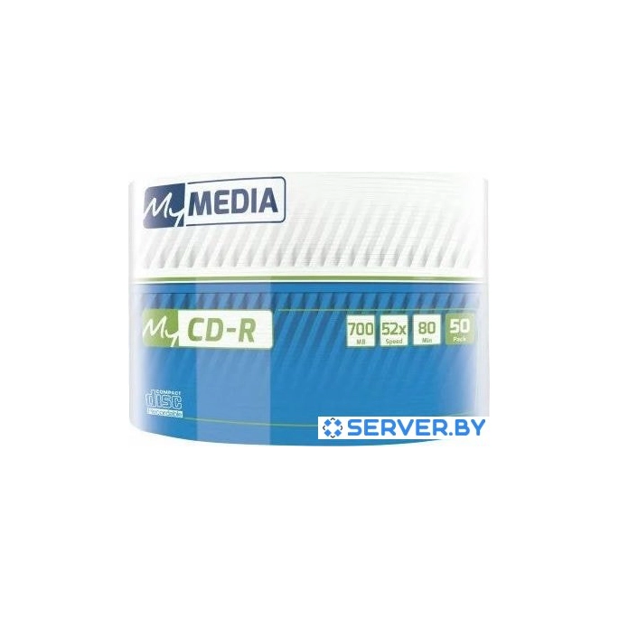 CD-R диск MyMedia 700Mb MyMedia 52x Printable, заливка до центра, 50 шт. 69206. Фото 1