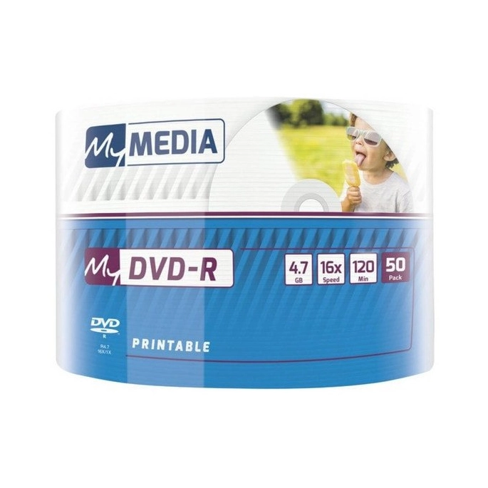 DVD-R диск MyMedia 4.7Gb 16x MyMedia Printable 50 шт. в пленке 69202. Фото 1