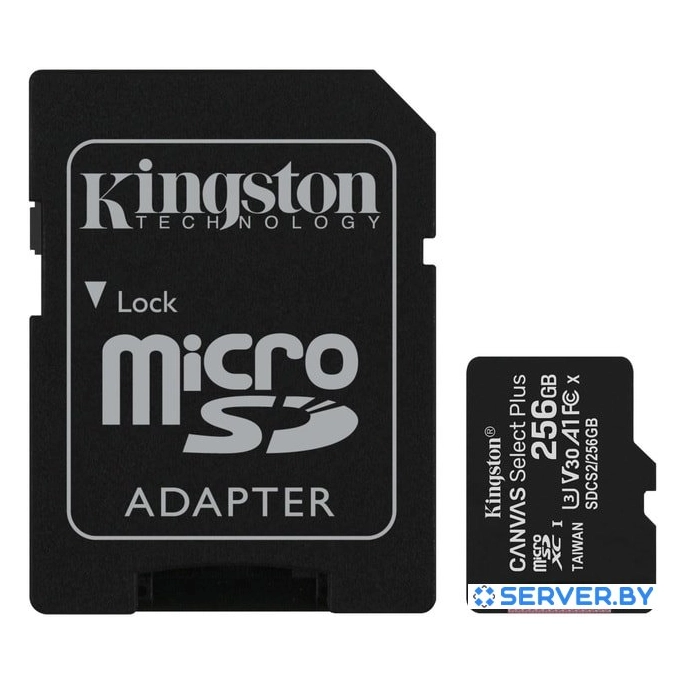 Карта памяти Kingston Canvas Select Plus microSDXC 256GB (с адаптером). Фото 1