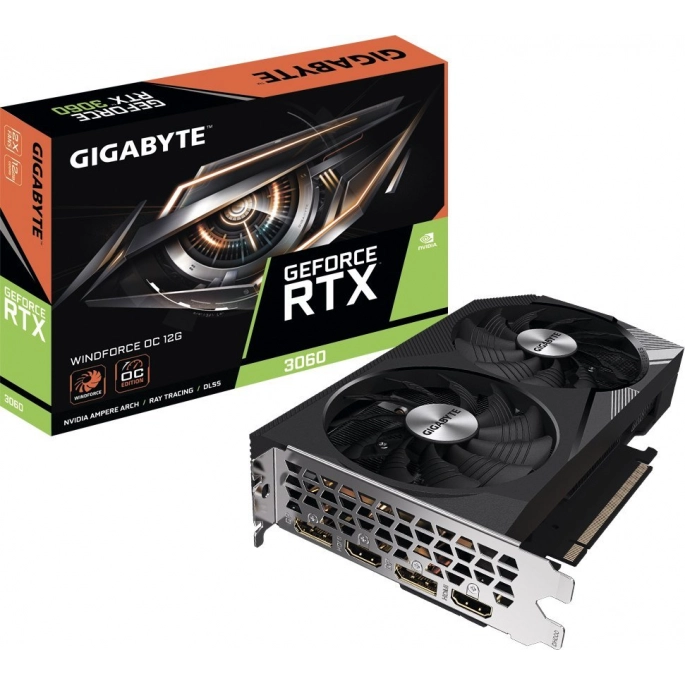 Видеокарта Gigabyte GeForce RTX 3060 Windforce OC 12G GV-N3060WF2OC-12GD. Фото 2