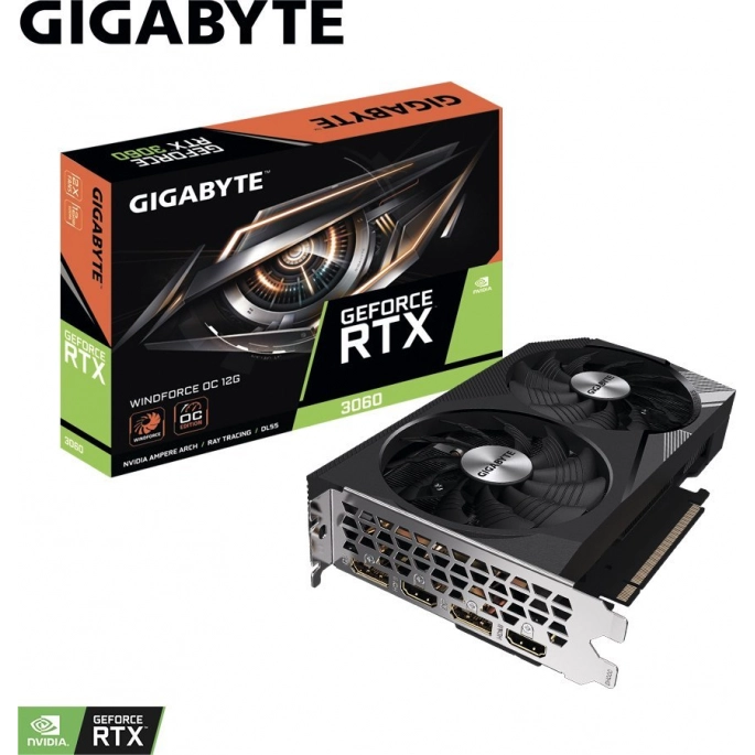 Видеокарта Gigabyte GeForce RTX 3060 Windforce OC 12G GV-N3060WF2OC-12GD. Фото 4