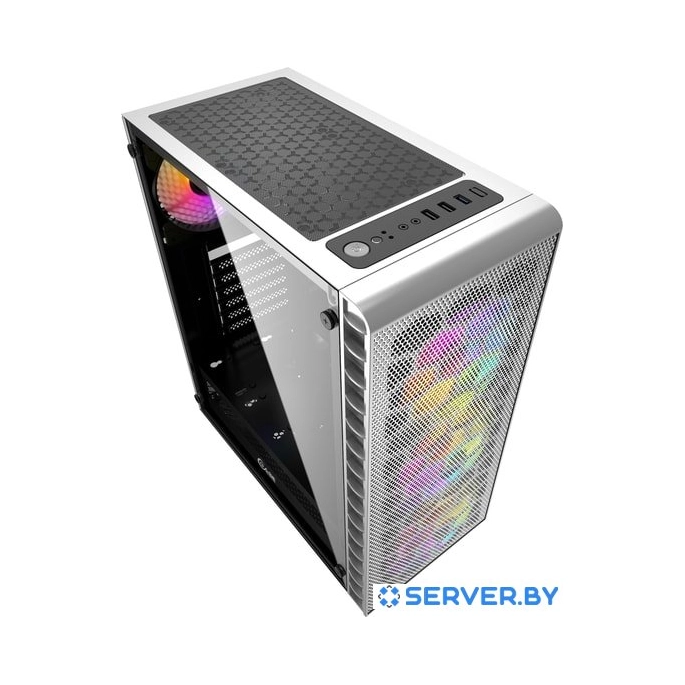 Корпус Powercase Mistral Z4C LED (белый). Фото 3