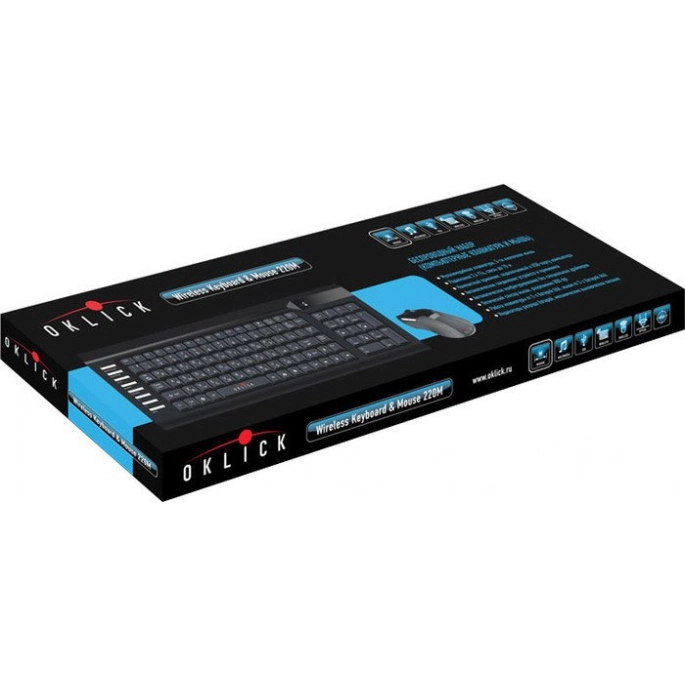 Мышь + клавиатура Oklick 220 M Wireless Keyboard & Optical Mouse. Фото 2
