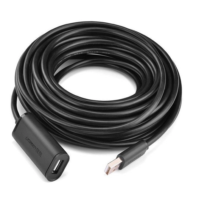 Кабель Ugreen US121 10321 USB Type-A - USB Type-A (10 м, черный). Фото 3