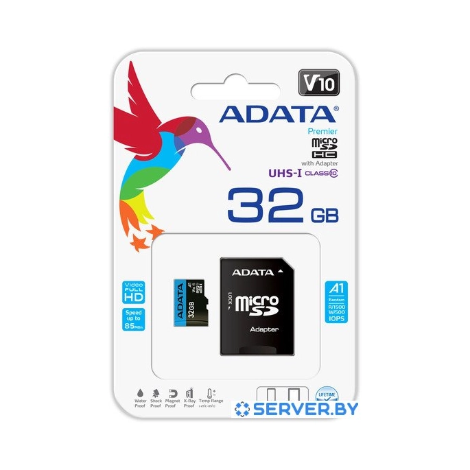 Карта памяти A-Data Premier AUSDH32GUICL10A1-RA1 microSDHC 32GB (с адаптером). Фото 4