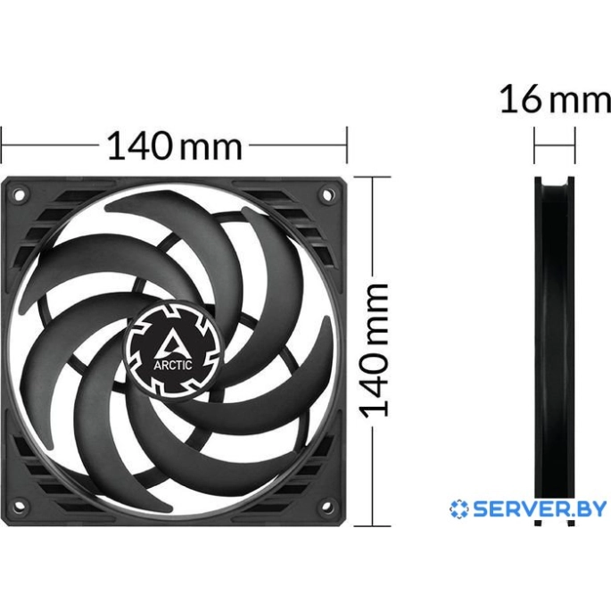 Вентилятор для корпуса Arctic P14 Slim PWM PST ACFAN00268A. Фото4