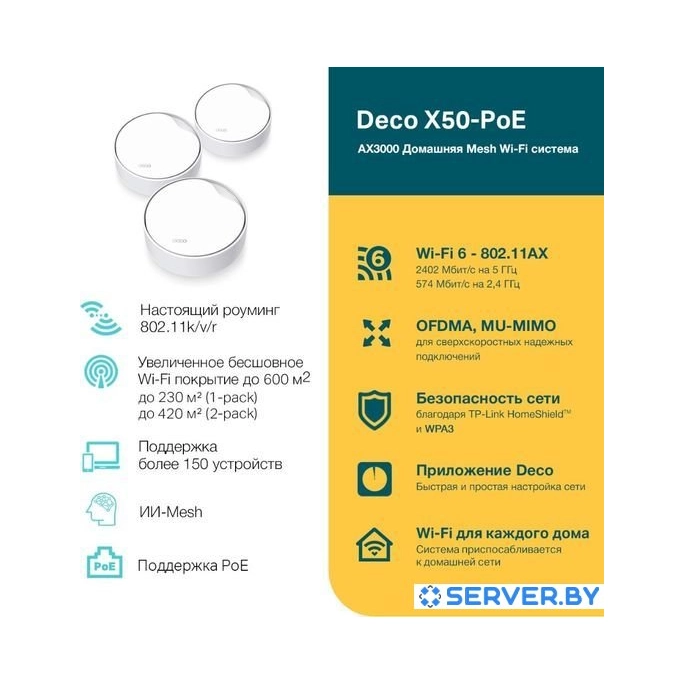 Wi-Fi система TP-Link Deco X50-PoE (3 шт). Фото 4