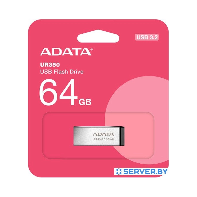USB Flash ADATA UR350 64GB UR350-64G-RSR/BK (серебристый/черный). Фото 1