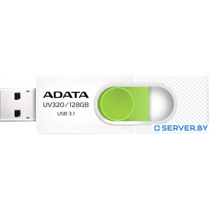 USB Flash A-Data UV320 128GB (белый/зеленый). Фото1