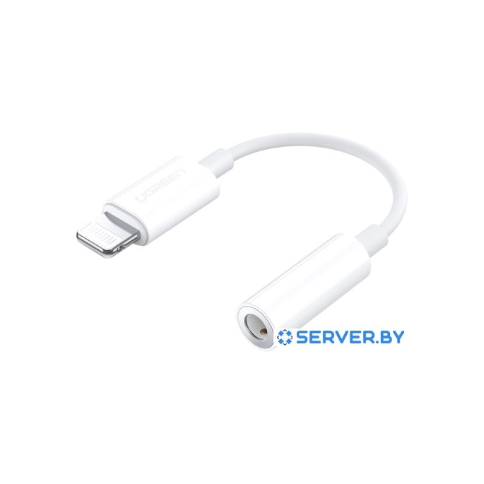 Адаптер Ugreen US212 30759 Lightning - 3.5 Jack (0.07 м, белый). Фото 1