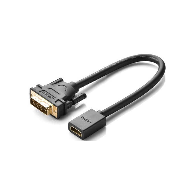 Кабель Ugreen 20118 DVI - HDMI (0.22 м, черный). Фото 1
