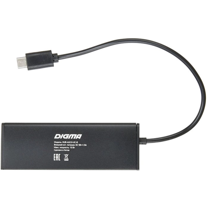 USB-хаб Digma HUB-4U2.0-UC-B. Фото3