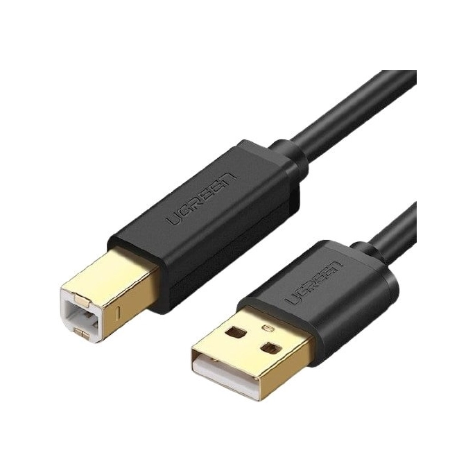 Кабель Ugreen US135 USB Type-A - USB Type-B (1.5 м, черный). Фото 1