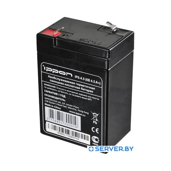 Аккумулятор для ИБП IPPON IP 6-4.5 (6В/4.5 А·ч). Фото 1