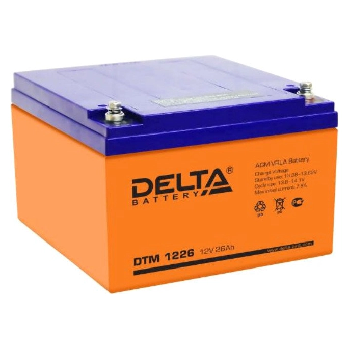 Аккумулятор для ИБП Delta DTM 1226 (12В/26 А·ч). Фото 1