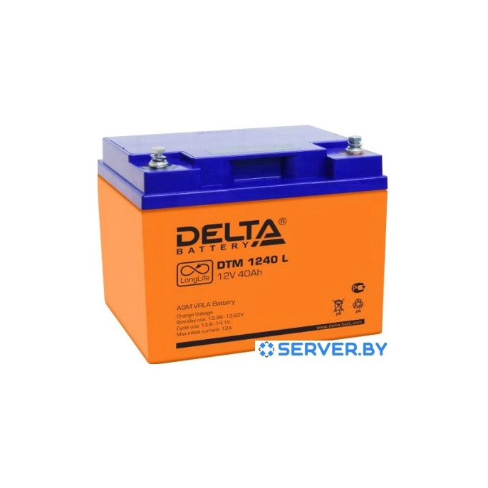 Аккумулятор для ИБП Delta DTM 1240 L (12В/40 А·ч). Фото1