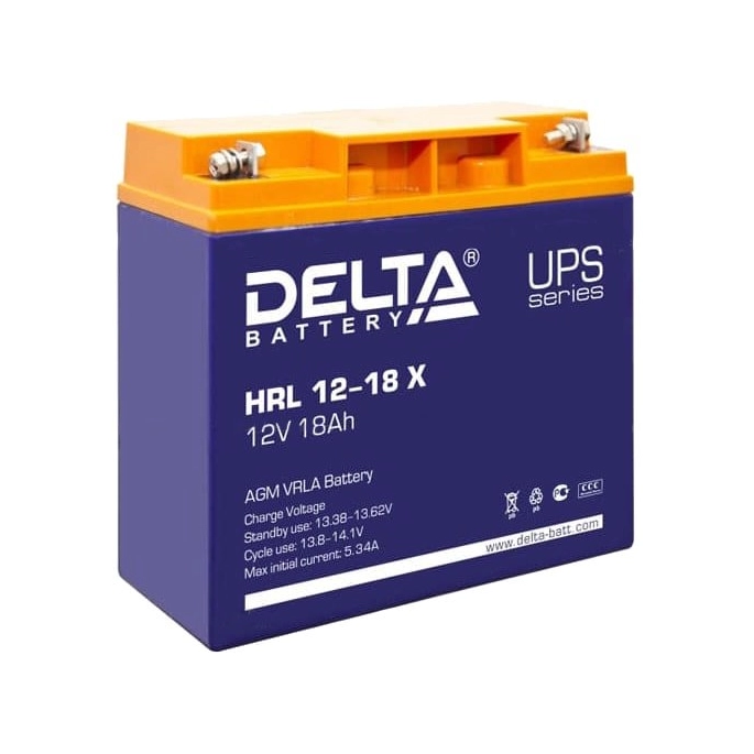 Аккумулятор для ИБП Delta HRL 12-18 X (12В/18 А·ч). Фото 1