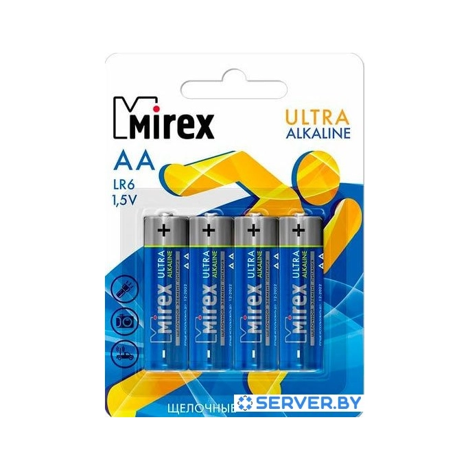 Батарейки Mirex Ultra Alkaline AA 4 шт LR6-E4. Фото 1