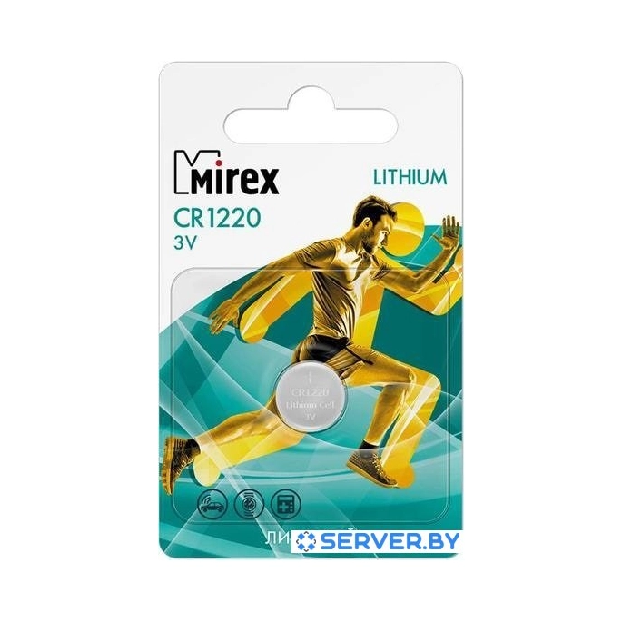 Элементы питания Mirex CR1220 Mirex литиевая блистер 1 шт. 23702-CR1220-E1. Фото1