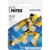 Элементы питания Mirex LR43 (AG12) Mirex блистер 6 шт. 23702-LR43-E6