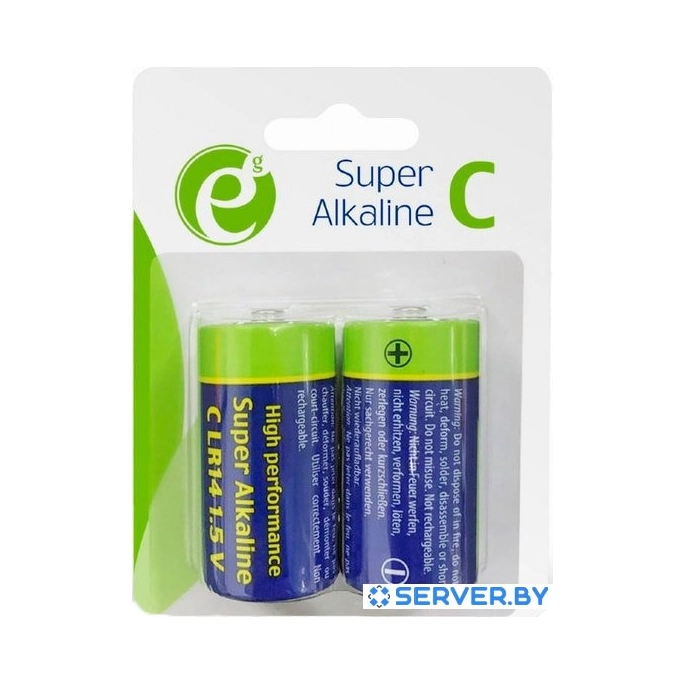 Батарейки EnerGenie Super Alkaline C 2 шт. EG-BA-LR14-01. Фото1