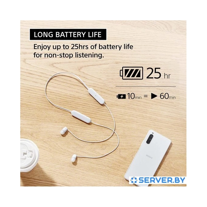 Наушники Sony WI-C100 (белый). Фото 3