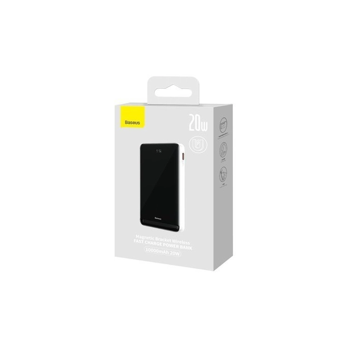 Внешний аккумулятор Baseus Magnetic Bracket Wireless Power Bank 20W 10000mAh (белый). Фото3