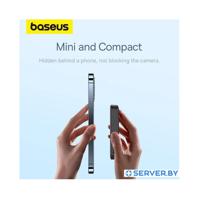 Внешний аккумулятор Baseus Magnetic Mini Air Wireless Fast Charge Power Bank 20W 10000mAh (черный). Фото4