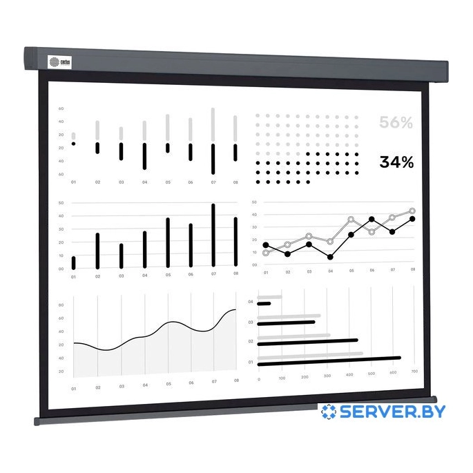 Проекционный экран CACTUS Wallscreen 180x180 CS-PSW-180X180-SG. Фото 1