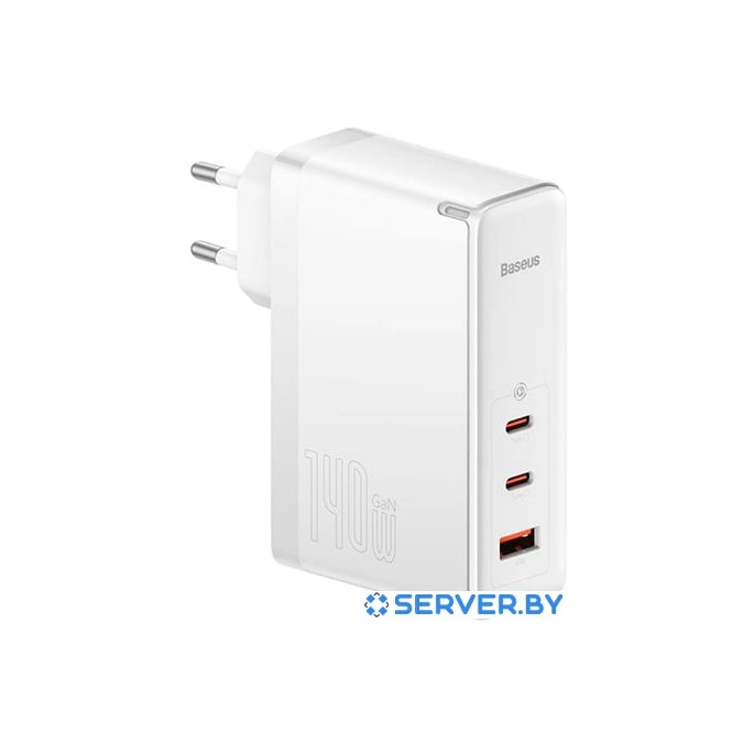 Сетевое зарядное Baseus GaN5 Pro Fast Charger 2C+U 140W EU (белый). Фото 1
