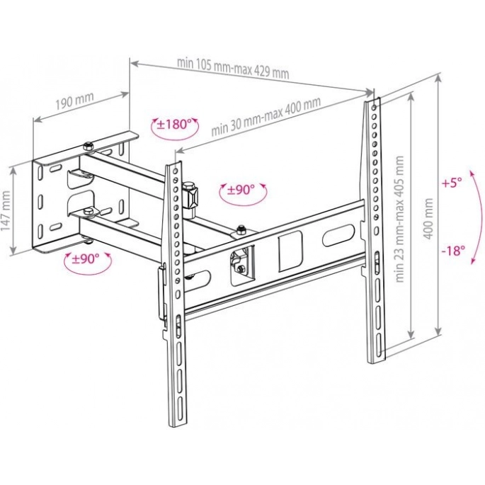 Кронштейн Arm Media PT-15 NEW (черный). Фото 4