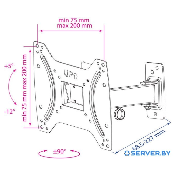 Кронштейн Kromax OPTIMA-203 (черный). Фото 2