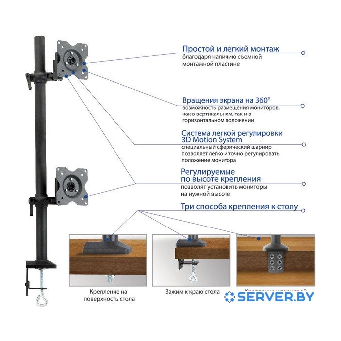 Кронштейн Kromax OFFICE-5 (темно-серый). Фото 3