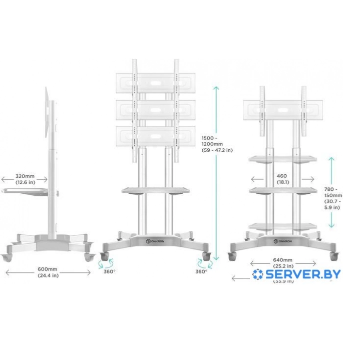 Кронштейн Onkron TS1351 (белый). Фото 5
