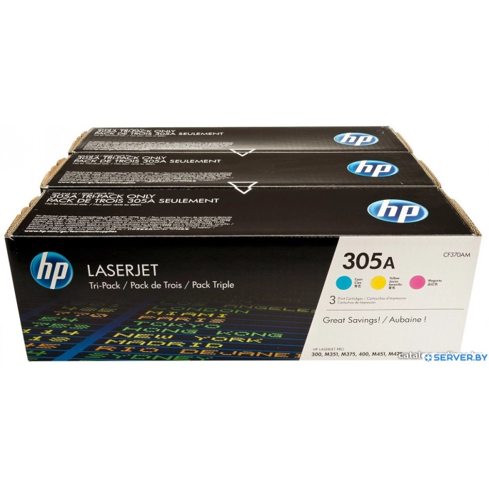Картридж HP 305A 3-pack (CF370AM). Фото4