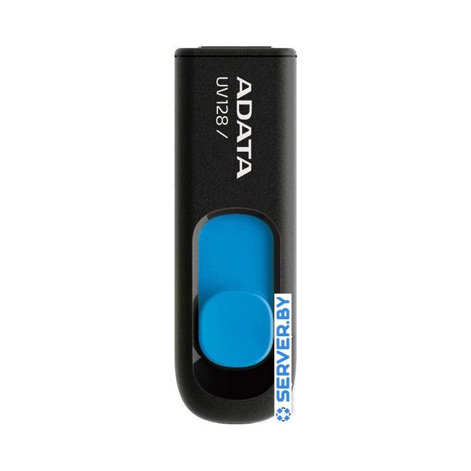 USB Flash A-Data DashDrive UV128 Black/Blue 128GB (AUV128-128G-RBE). Фото1