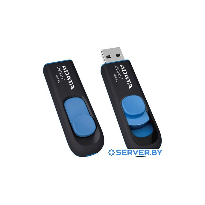 USB Flash A-Data DashDrive UV128 Black/Blue 128GB (AUV128-128G-RBE). Фото3