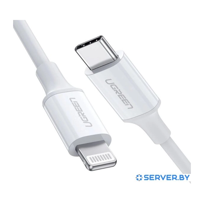 Кабель Ugreen US171 USB Type-C - Lightning (2 м, белый). Фото 1