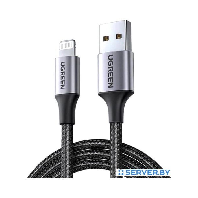 Кабель Ugreen US199 60157 USB Type-A - Lightning (1.5 м, черный). Фото 1