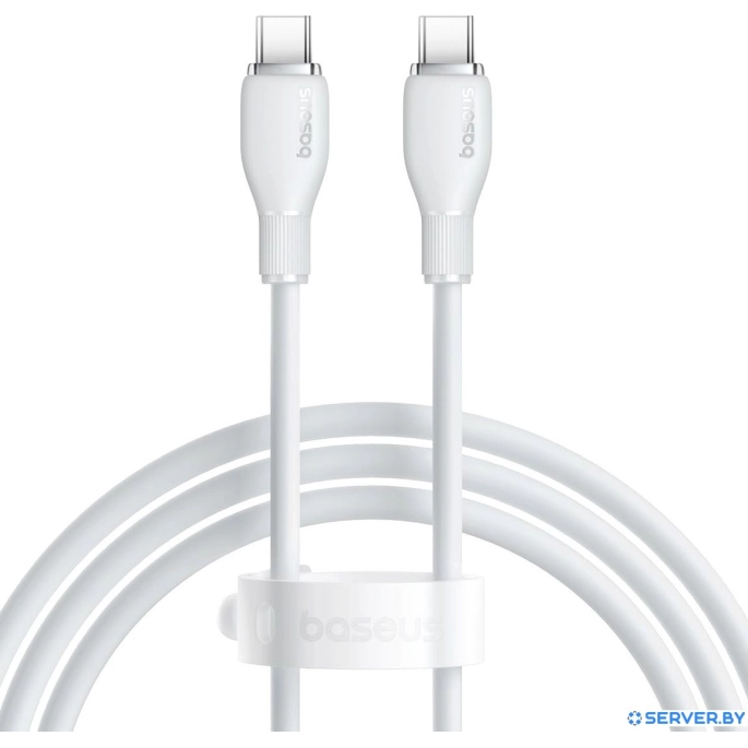 Кабель Baseus Pudding Series Fast Charging Cable 100W USB Type-C - USB Type-C (2 м, белый). Фото1