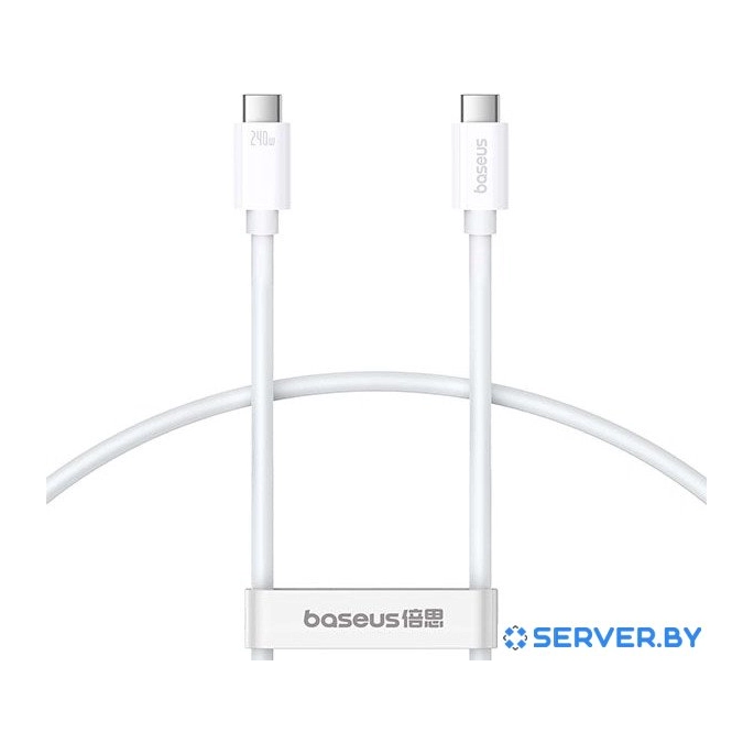 Кабель Baseus Superior Series 2 USB4 Full-Function Fast Charging Cable 240W USB Type-C - USB Type-C (1 м, белый). Фото 1