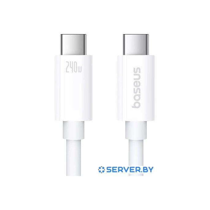 Кабель Baseus Superior Series 2 USB4 Full-Function Fast Charging Cable 240W USB Type-C - USB Type-C (1 м, белый). Фото 2