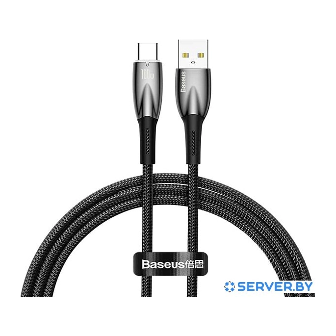 Кабель Baseus Glimmer Series Fast Charging Data Cable USB Type-A - Type-C 100W CADH000401 (1 м, черный). Фото1