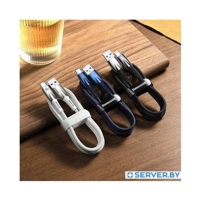 Кабель Baseus Glimmer Series Fast Charging Data Cable USB Type-A - Type-C 100W CADH000401 (1 м, черный). Фото2