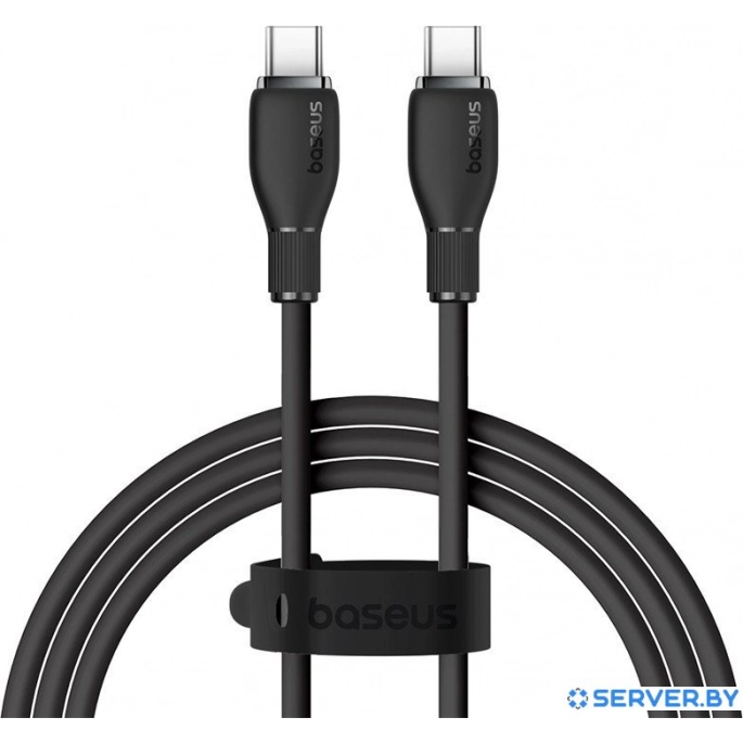 Кабель Baseus Pudding Series Fast Charging Cable 100W USB Type-C - USB Type-C (1.2 м, черный). Фото1